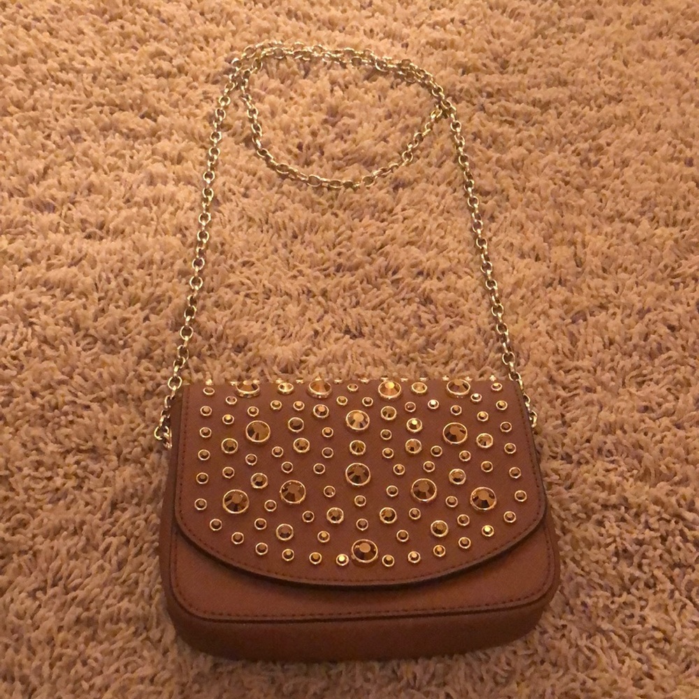 Juicy couture small satchel purse with gold gems